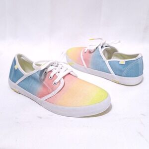 Roxy Hermosa II Canvas Shoes Ombre Rainbow Women 8.5 Low Top Boho Y2K NWOB